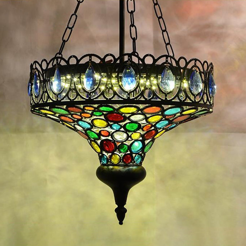 Black Metal Hanging Ceiling Light: Art Deco Pendant Lamp For Restaurants