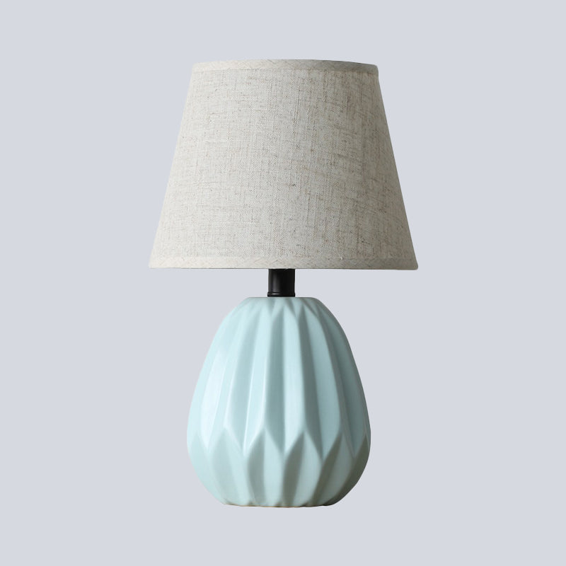 Modern Blue Fabric Reading Light With Conical Shade For Study