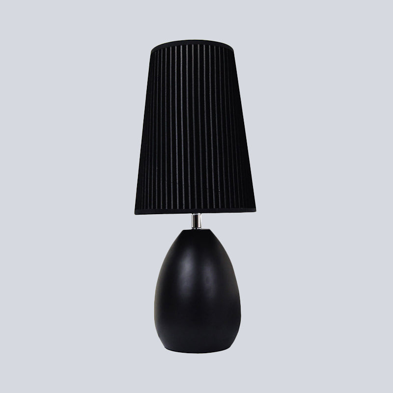 Modern Metal Teardrop Desk Lamp With Black Fabric Shade