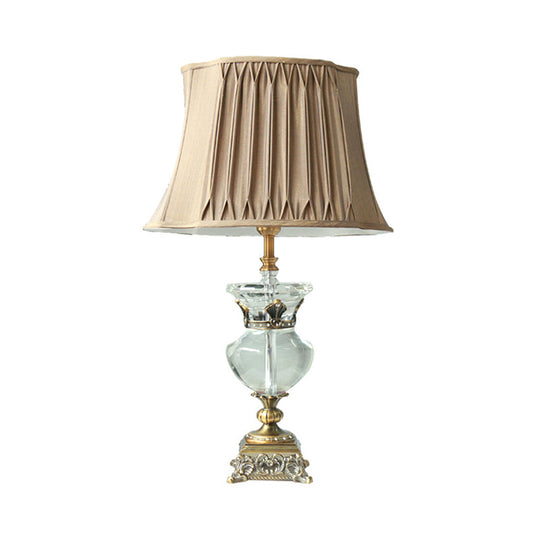 Minimalist Gold Bell Night Lamp With Clear K9 Crystal Shade And Stylish Urn-Shaped Base