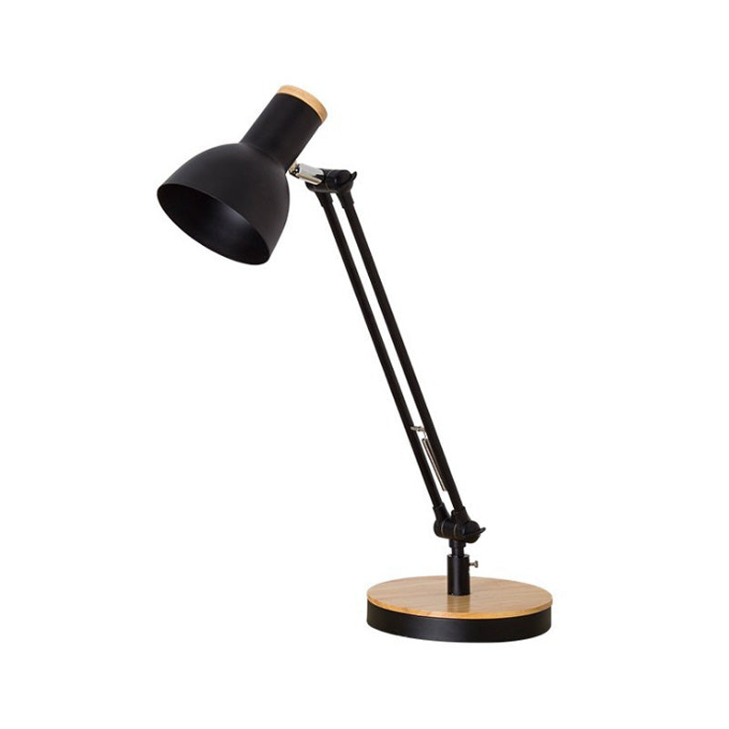 Modernist Metal Desk Light With Rotating Node - Black/White Night Table Lamp