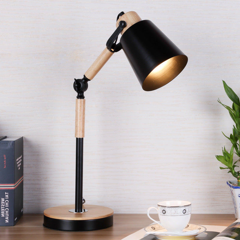 Contemporary Metal Bell Desk Light - 1 Bulb Black/White Night Table Lamp Black