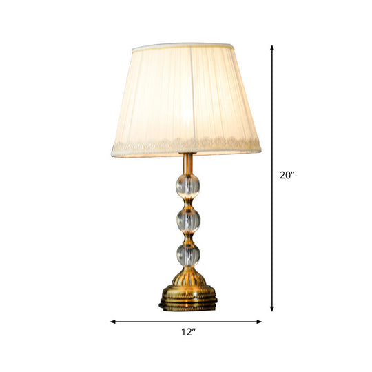 Modernist Crystal Ball 1-Head White Nightstand Lamp - Elegant Living Room Lighting