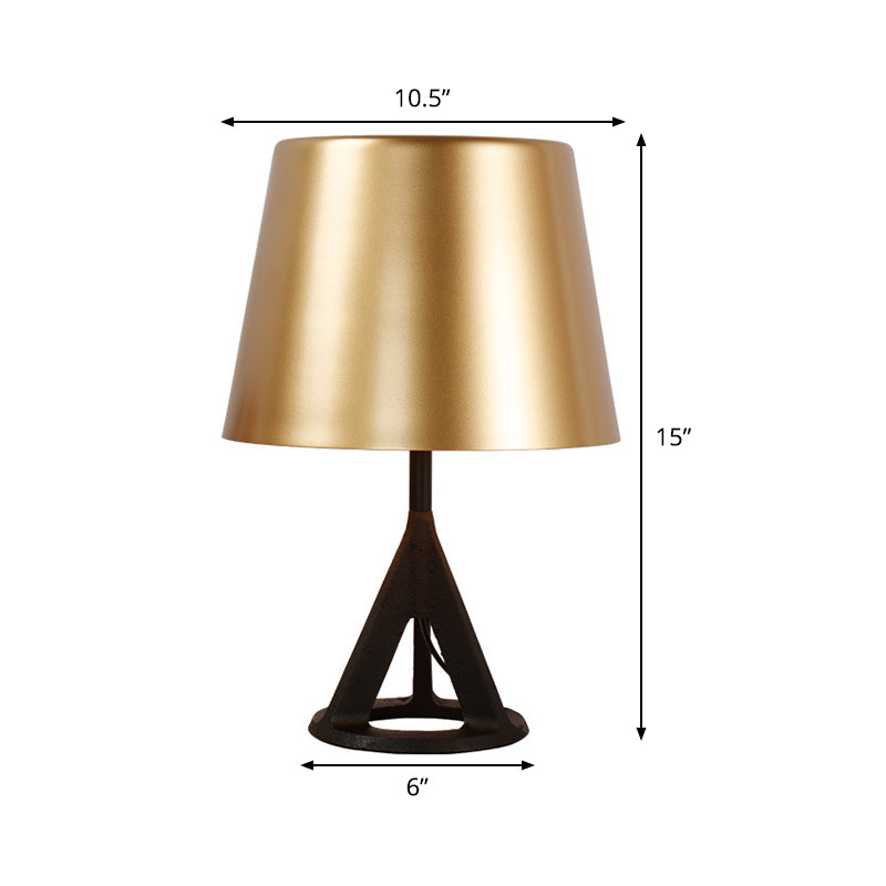 Minimalist Gold Metal Cone Table Lamp - Perfect For Living Room Nightstands