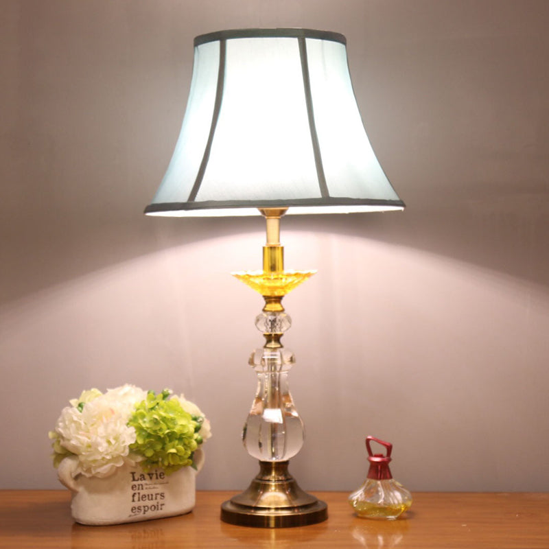 Modern Crystal Nightstand Light - Sleek Bell Design White Ideal For Living Room
