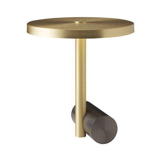 Modern Led Nightstand Lamp: Gold Table Lighting With Metal Shade For Study Room