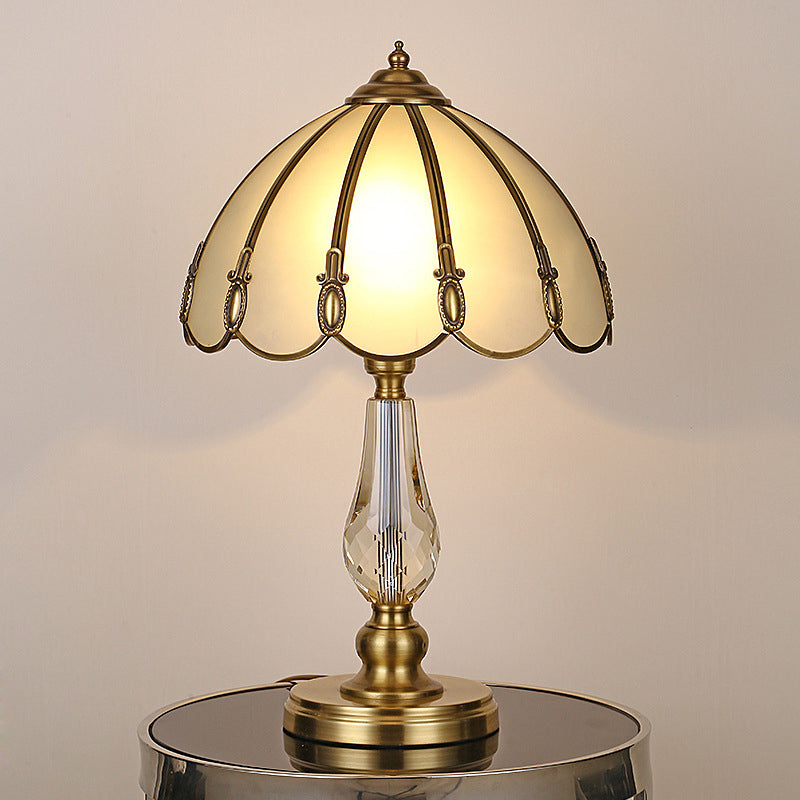 Modern Gold Table Lamp With Frosted Glass Shade - Perfect For Reading