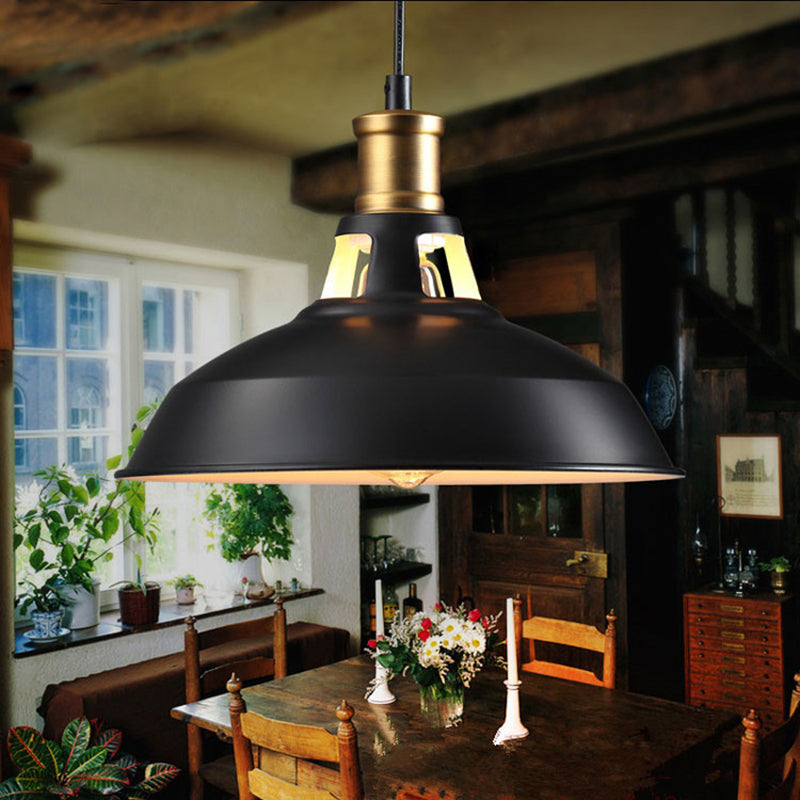 Dining Room Ceiling Light Fixture: 10.5/12/15 W 1-Light Hanging With Barn Shade - Farmhouse Style In