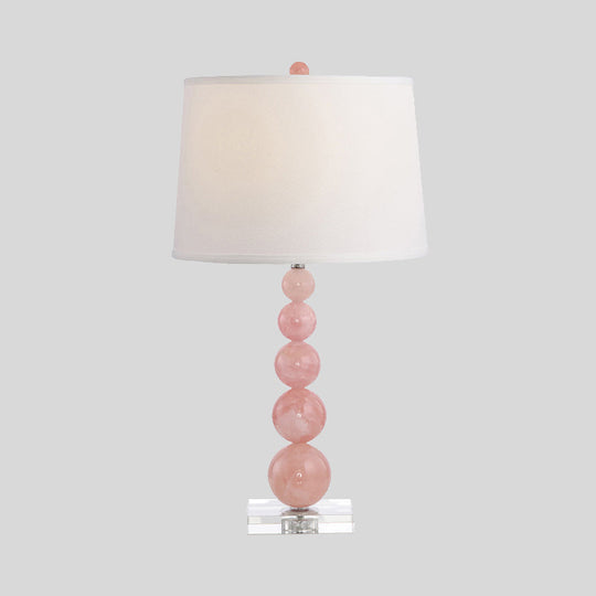 Modern Pink Barrel Nightstand Lamp With Task Lighting 1 Bulb For Bedroom