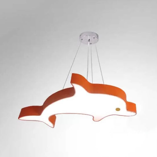 Modern Led Kitchen Pendant Light Delightful Dolphin Acrylic Ceiling Hanging Fixture Orange / Warm