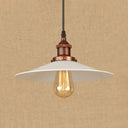 Industrial Metal Suspension Lamp With Saucer Shade - Rust/Chrome Finish 1 Bulb Pendant Light For