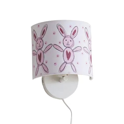 Drum-Shaped Kids Fabric Wall Lamp: Undertint Light For Stair Hallway