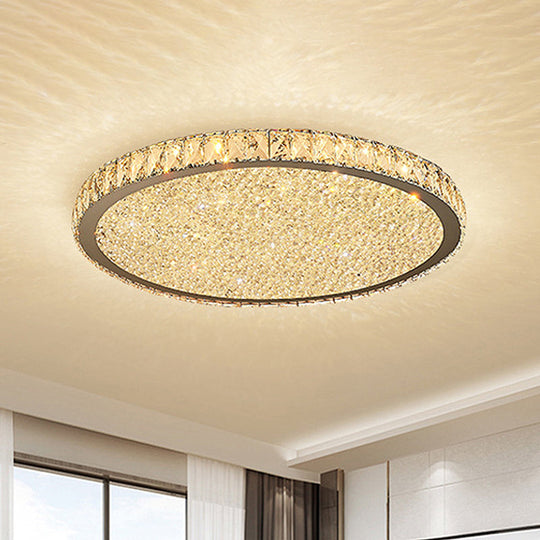 8.5/14/18 Wide Modern Crystal Led Ceiling Light Fixture - Flush Mount Clear/Amber Warm/White Clear /