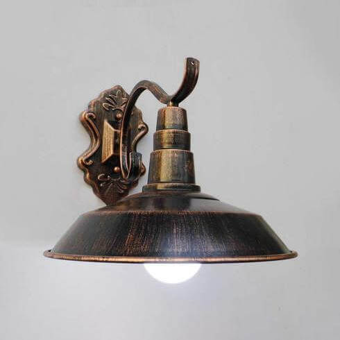 Farmhouse Style Copper/Rust Wrought Iron Wall Sconce With Bulb - Ideal For Corridor Lighting Rust