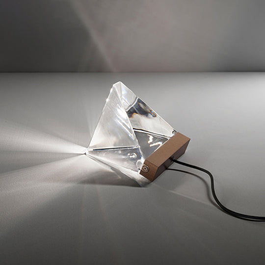 Crystal Led Triangle Desk Lamp - Minimalist Night Table Light For Living Room