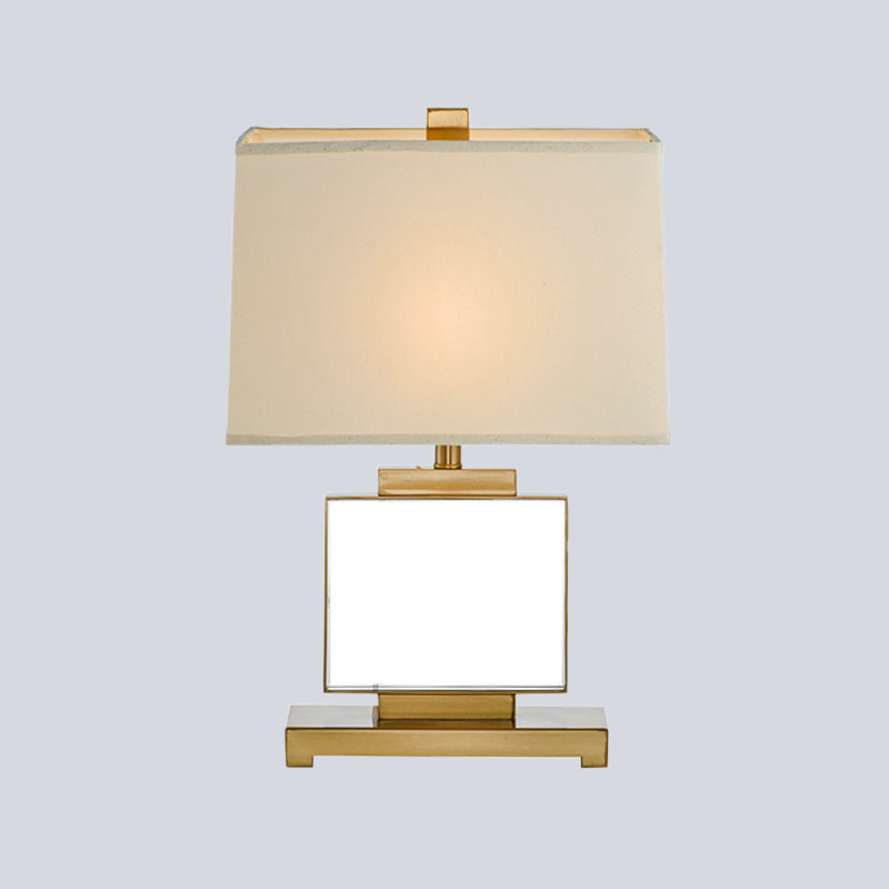 Modern Gold Living Room Table Lamp With Pagoda Fabric Shade - Ideal For Reading