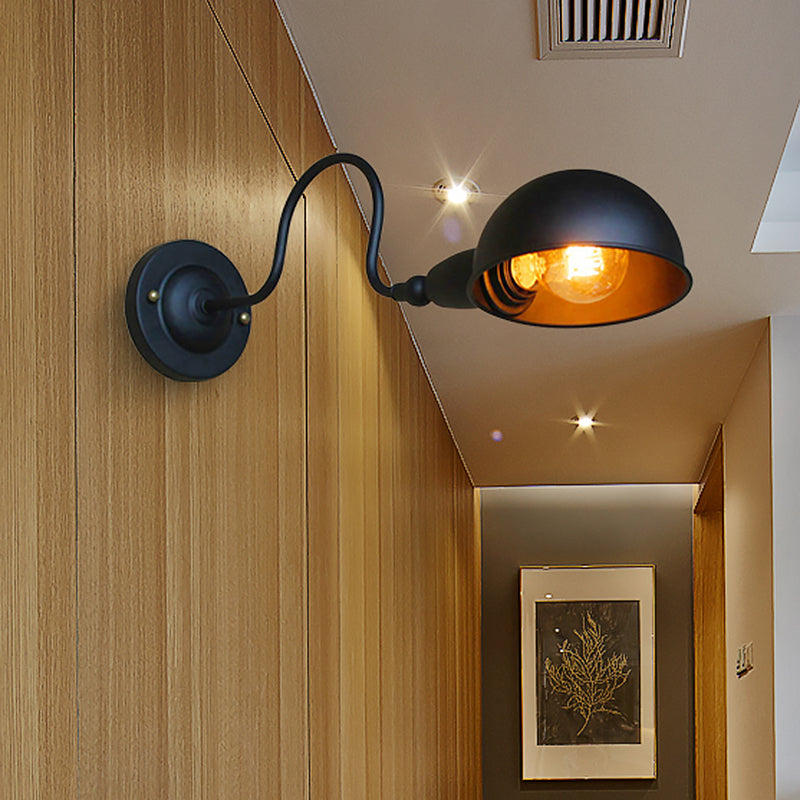Dome Shade Metal Wall Sconce - Adjustable And Stylish Mountable Light For Bedroom