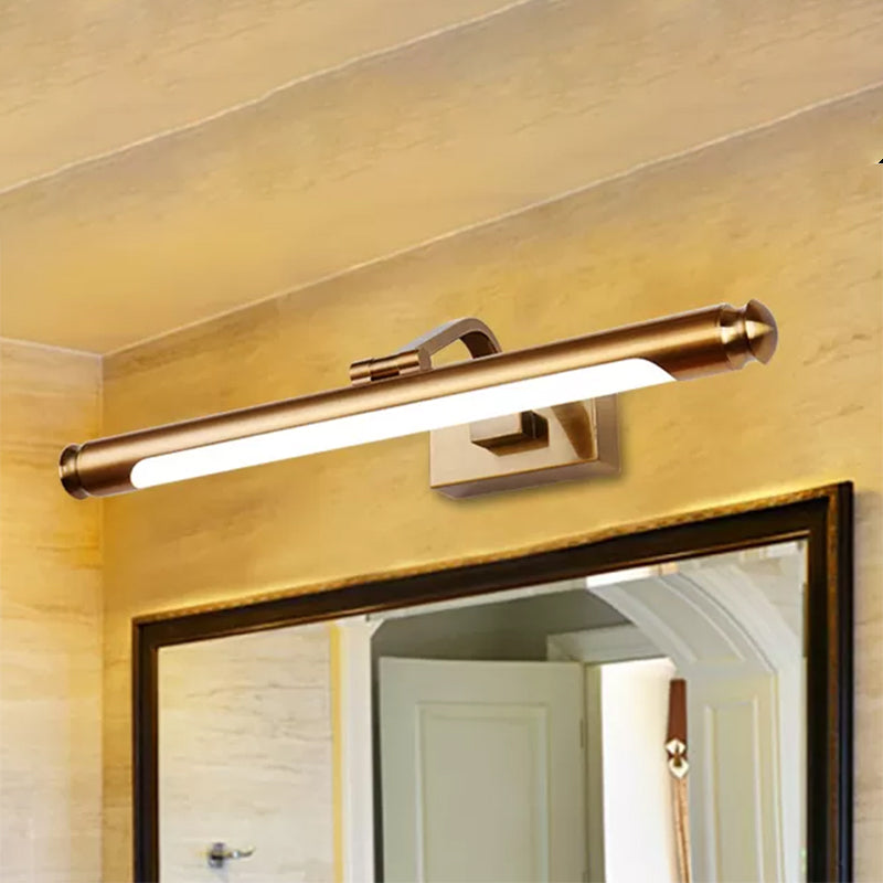 Contemporary Led Vanity Light In Gold Finish - Tubed Wall Sconce For Kitchen 20.5/26 W