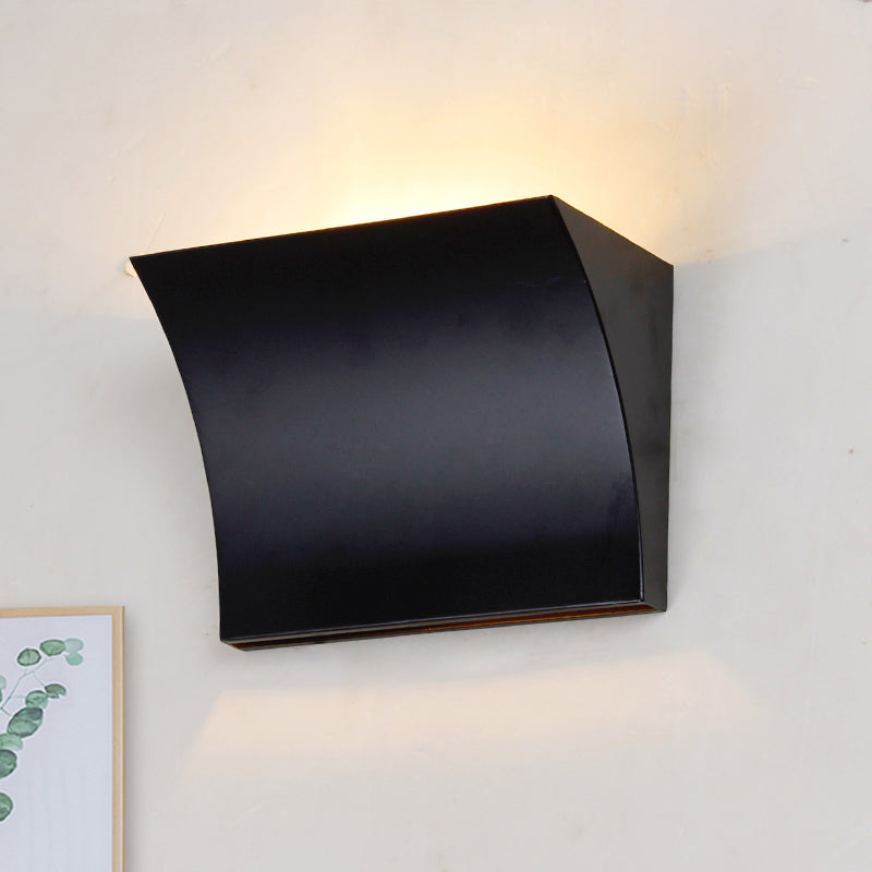 Modern Metal Led Wall Sconce Light Fixture For Living Room - Black/Silver Slide Design