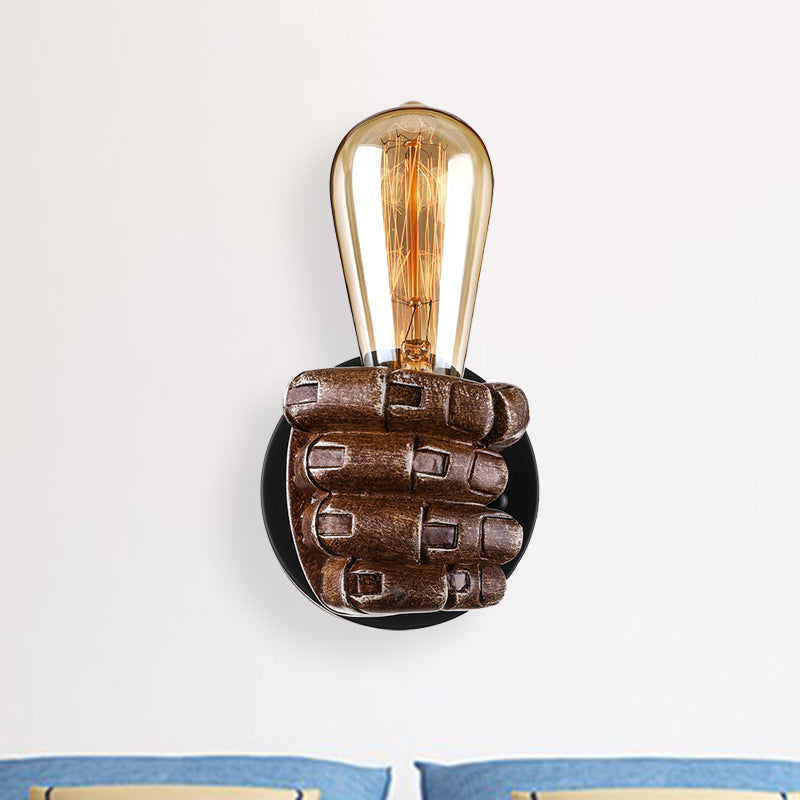 Wood Industrial Style Wall Sconce Light Fixture (1 Head) For Living Room With Right/Left Hand Shade