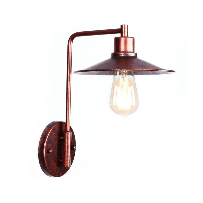 Copper Industrial Wall Sconce With Cone/Dome/Wide Flare Shade - Stylish Dining Room Light Fixture