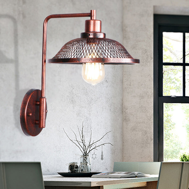 Copper Industrial Wall Sconce With Cone/Dome/Wide Flare Shade - Stylish Dining Room Light Fixture /