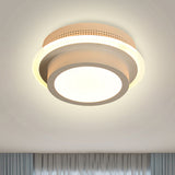 Modern Led Flush Ceiling Lamp In Black/White - Round Square Or Triangle Acrylic Design For Corridor