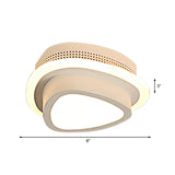 Modern Led Flush Ceiling Lamp In Black/White - Round Square Or Triangle Acrylic Design For Corridor