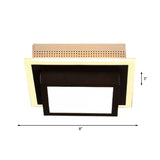 Modern Led Flush Ceiling Lamp In Black/White - Round Square Or Triangle Acrylic Design For Corridor