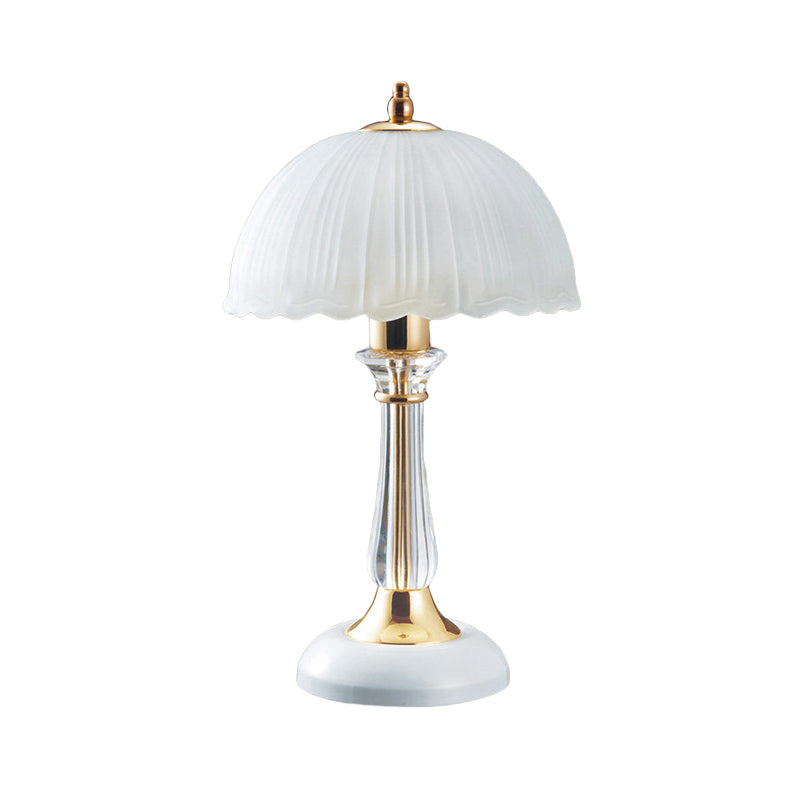 Hemisphere White Glass Task Lamp For Contemporary Living Room Reading - 1 Bulb Lighting