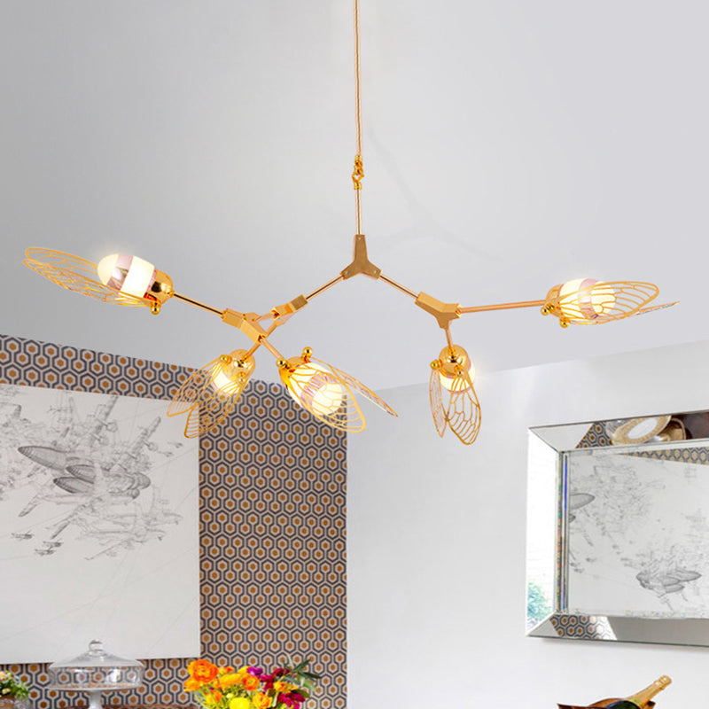 Butterfly Chandelier Pendant Light - Romantic Metallic Gold Finish For Dining Table 5 /