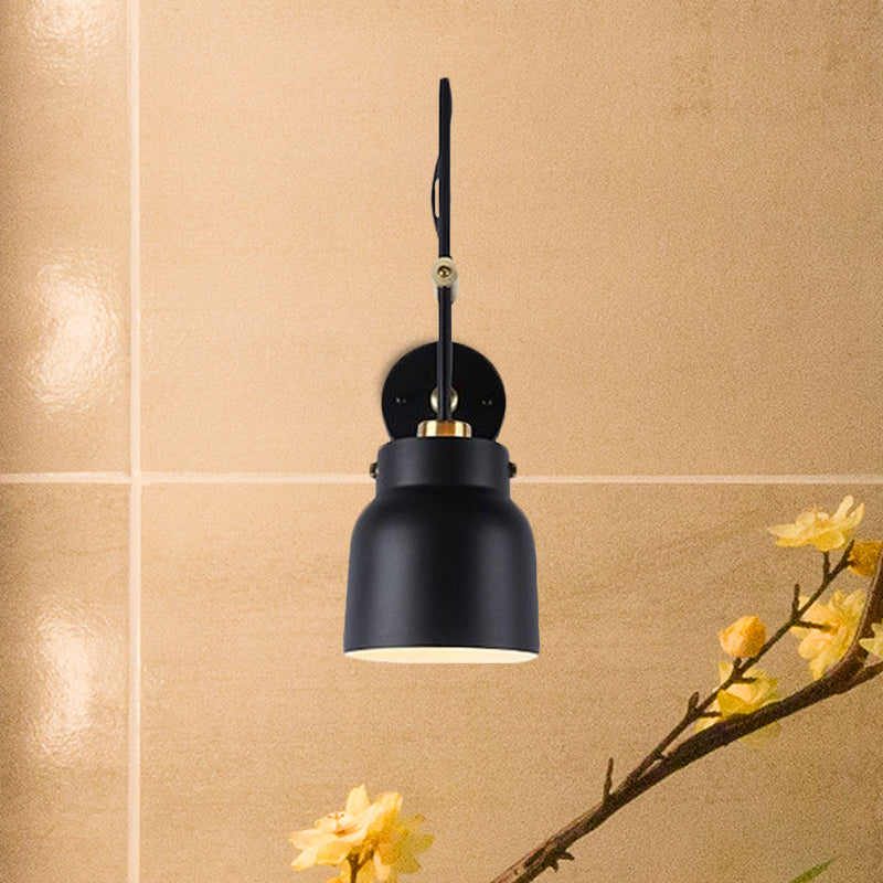 Modern Metal Wall Sconce Light With Cup Shade & Long Arm - Ideal For Library Bookstore