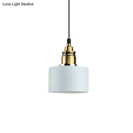 5’/12’ Wide Round Pendant Lamp Macaron Loft Metal Lighting With Brass Socket For Corridor