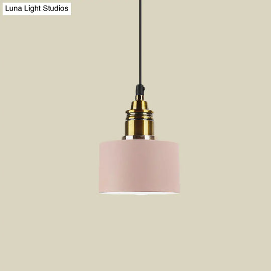 5’/12’ Wide Round Pendant Lamp Macaron Loft Metal Lighting With Brass Socket For Corridor