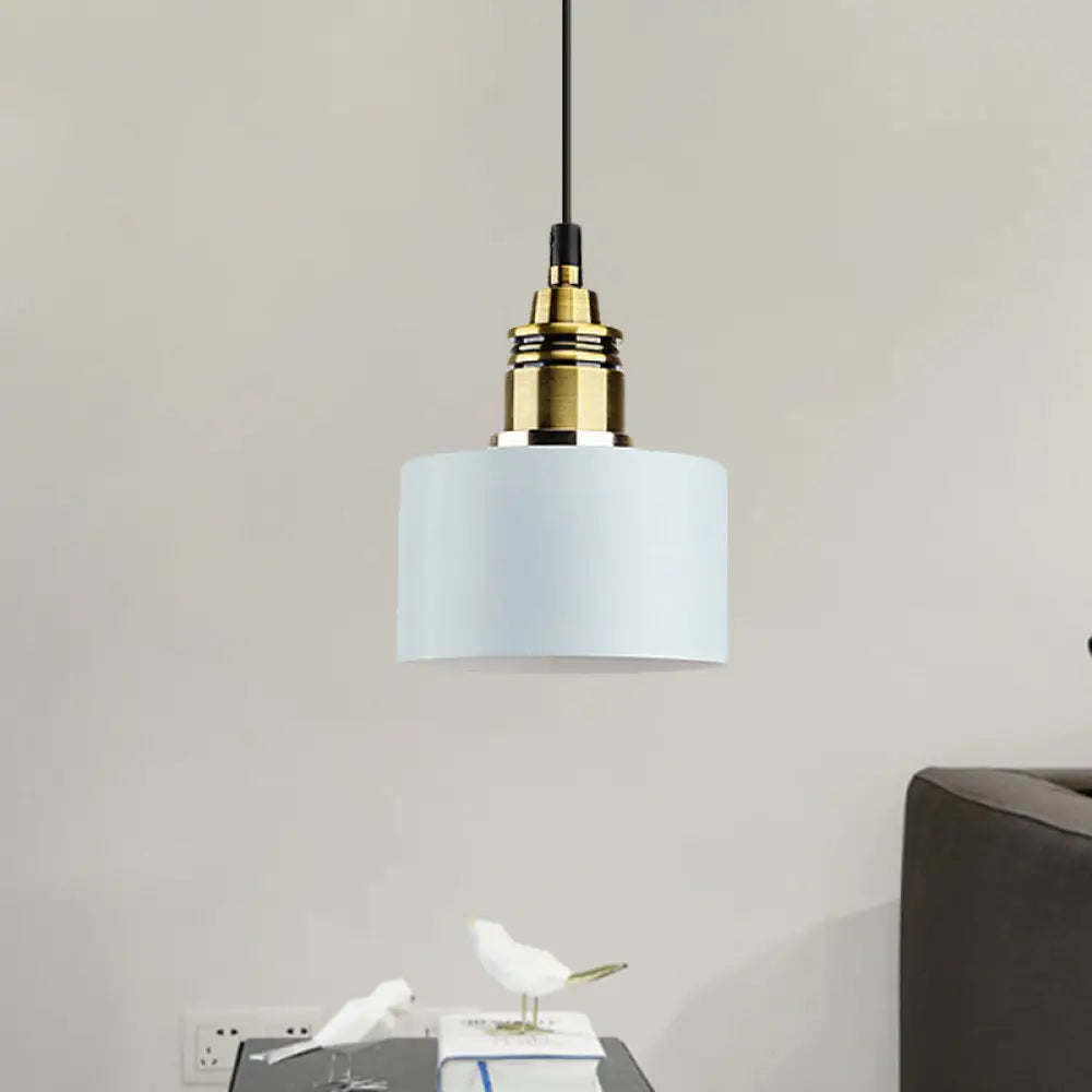 5’/12’ Wide Round Pendant Lamp Macaron Loft Metal Lighting With Brass Socket For Corridor Light