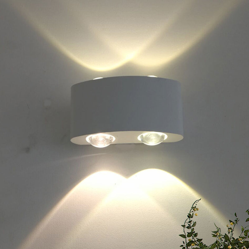 Modern Metal Drum Wall Lamp - 4 Bulb White With White/Warm Lighting 110V-120V / Weiß Weißlicht