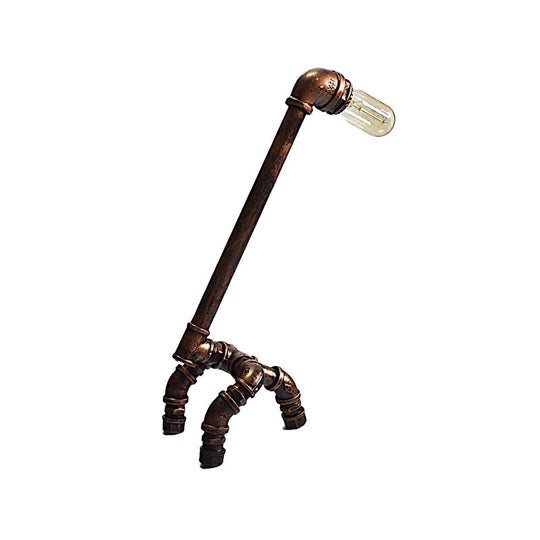 Giraffe Iron Table Lamp - Antiqued 1-Light Rust Finish For Dining Room Lighting