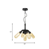 Laura - Antiqued 2/3/5 Heads Metal Hanging Light Black Finish Sputnik Pipe Bar Chandelier With