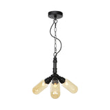 Laura - Antiqued 2/3/5 Heads Metal Hanging Light Black Finish Sputnik Pipe Bar Chandelier With