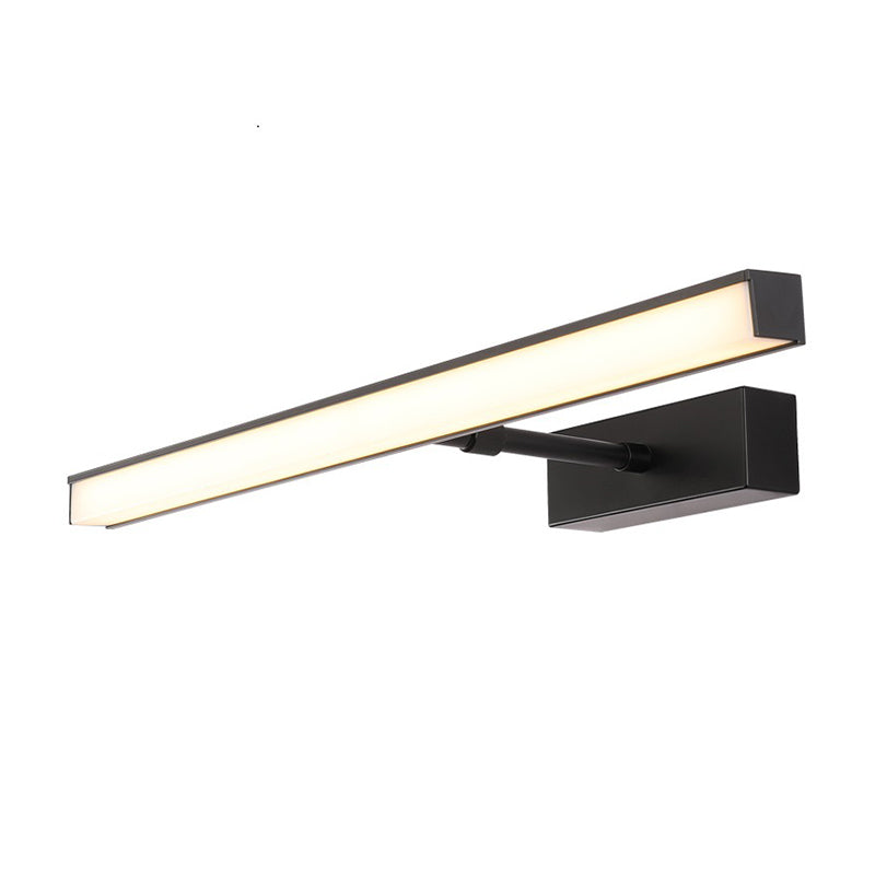 Modernist Metal Linear Vanity Sconce - 16/19.5/23.5 Wide Led Black/Silver Natural Light