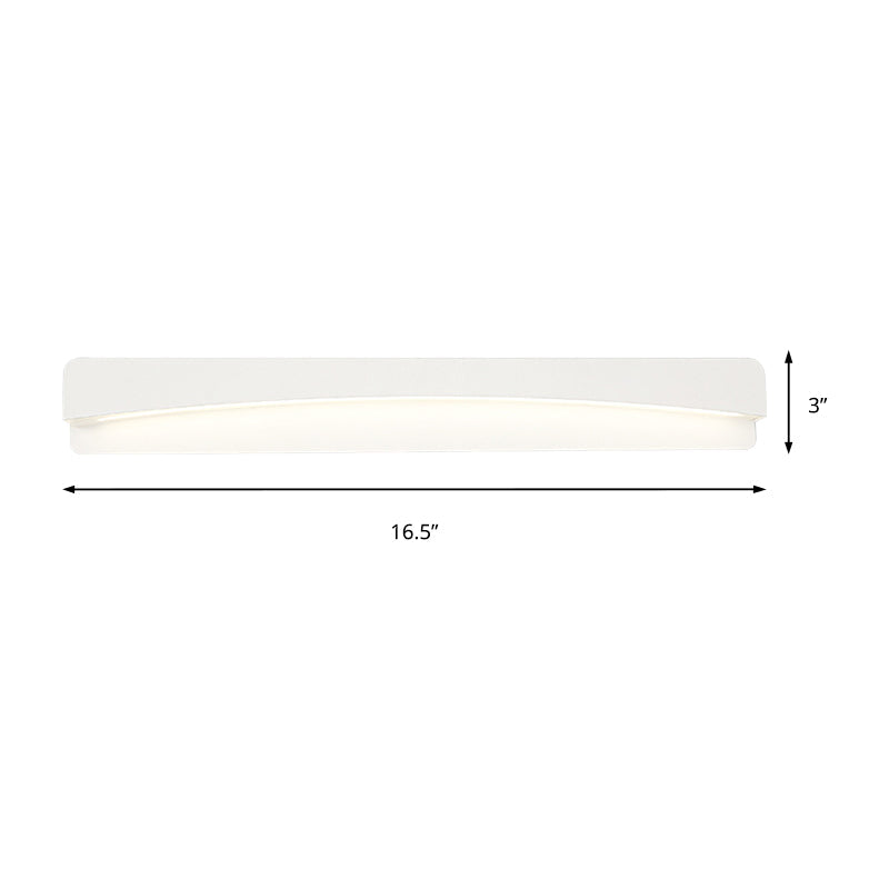 Modern Led Vanity Light Fixture - Wall Mounted Acrylic Rectangular Design In Natural White