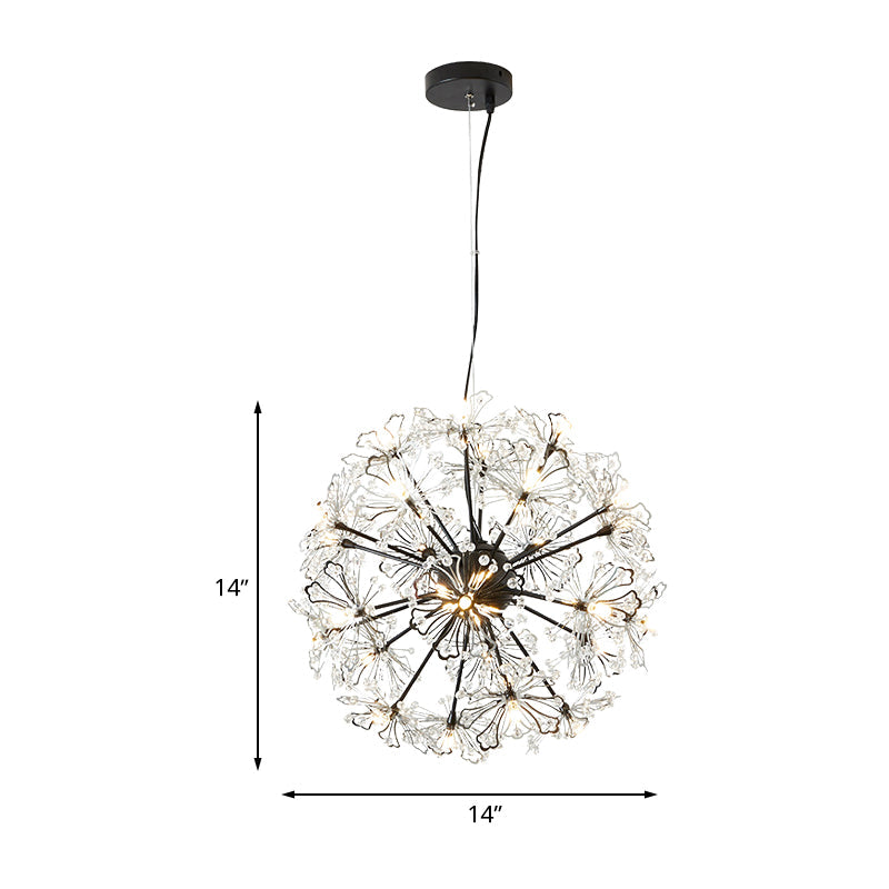 Contemporary Metallic Dandelion Chandelier Pendant Light - Brass Ceiling Lamp (24 Lights)