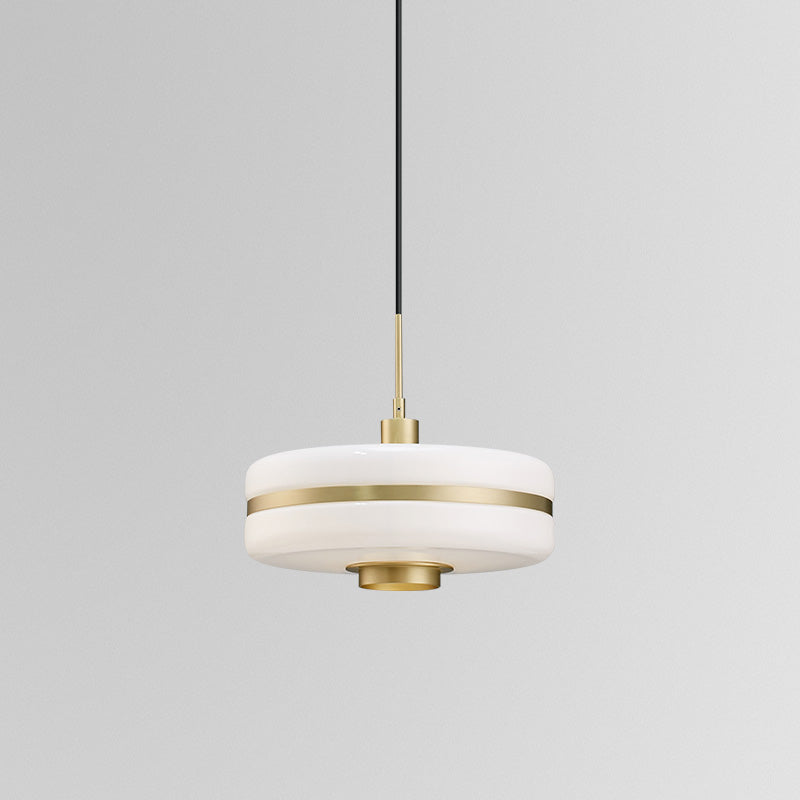 Modern Gold and White Glass Pendant Light for Living Room Ceiling