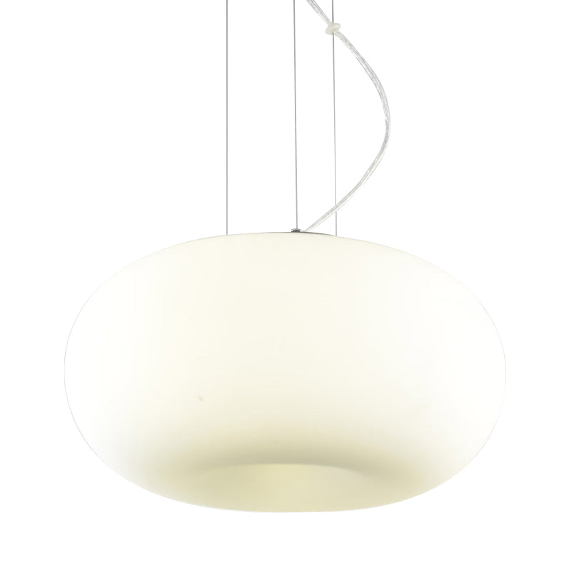 Simple Style White Glass Doughnut Pendant Light - 1-Light Hanging Kit (11"/14.5"/18" Wide)