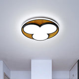 Nordic Led Flush Ceiling Light: Black/White Flower Design 16.5/20.5 Wide White/Warm Light