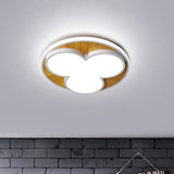 Nordic Led Flush Ceiling Light: Black/White Flower Design 16.5’/20.5’ Wide White/Warm Light