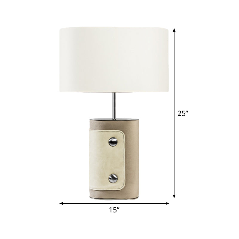 Contemporary White Shaded Table Light - Small Desk Lamp For Bedroom