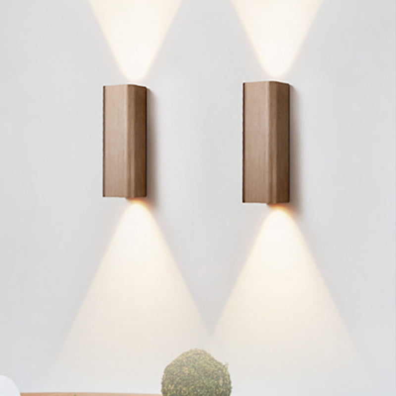 Contemporary Metallic Led Wall Sconce In Bronze/Gold/Coffee For Living Room - Mountable Up & Down
