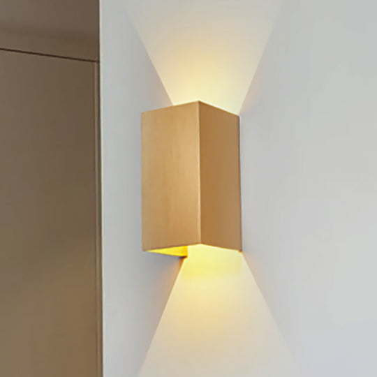 Contemporary Led Wall Sconce In Metal Gold/Coffee/Grey For Bedroom