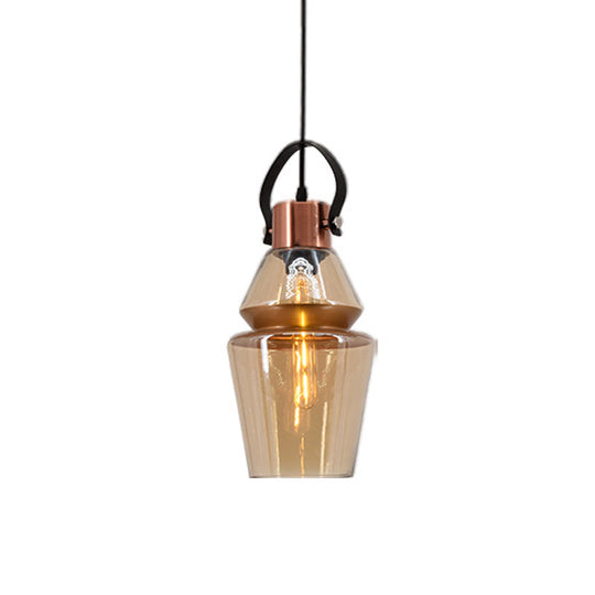 Modern Copper Urn Pendant Light Fixture With Clear Glass 1 Head 6.5/8/10 Wide